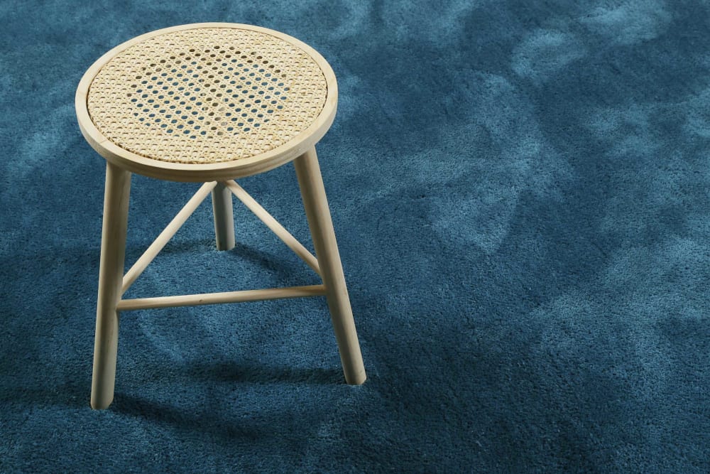 Tapis poils longs bleu pétrole doux 190x130