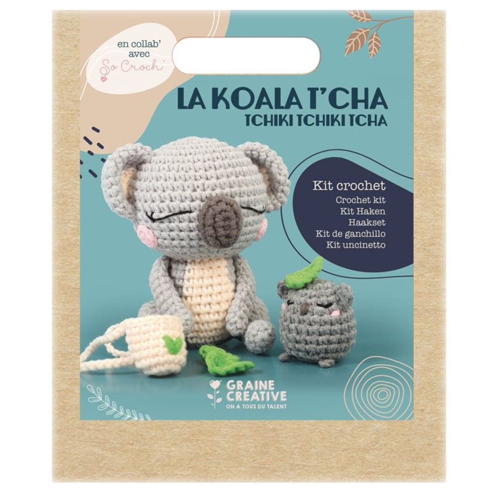 Graine Créative Ma peluche en crochet koala style contemporain Vert