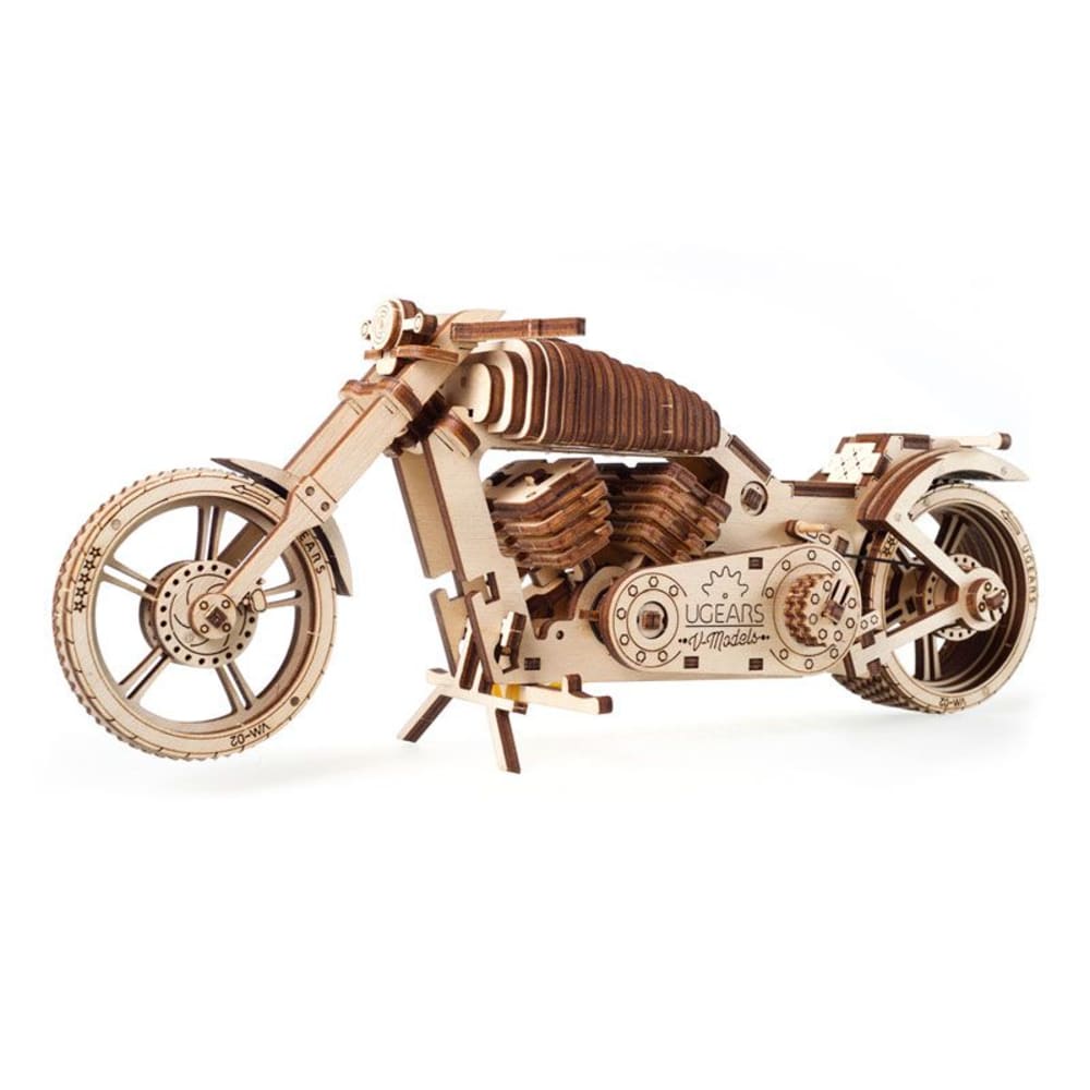 Graine Créative Maquette en bois moto 3D style contemporain Marron Bois - 37x3x17cm