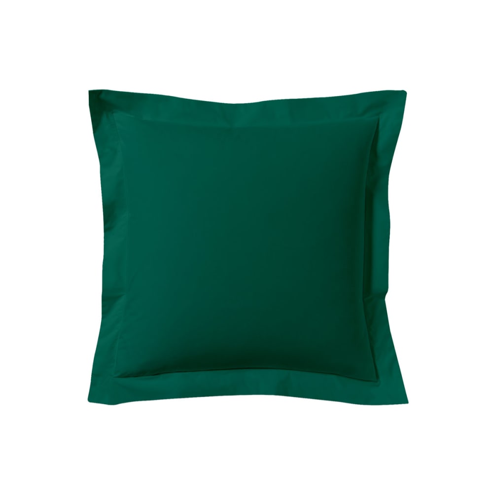 Taie d'oreiller unie en coton vert opale 63x63