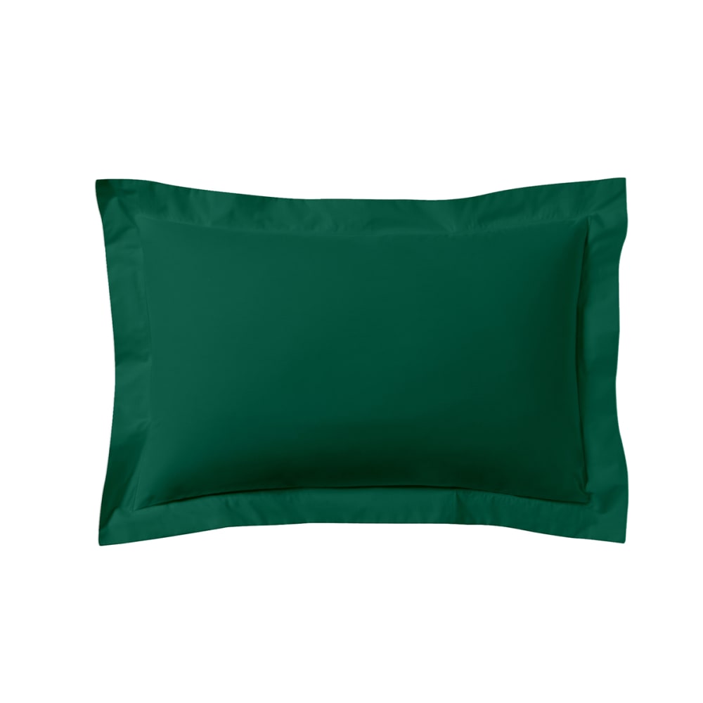 Taie d'oreiller unie en coton vert opale 50x70