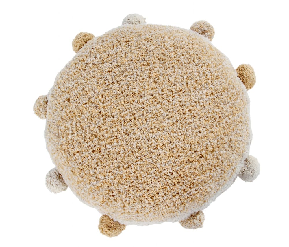 Coussin coton rond jaune ø48