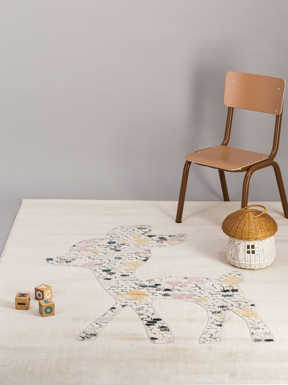 Tapis rectangulaire Faon écru (80 x 150 cm) (AFK Living) - Image 2