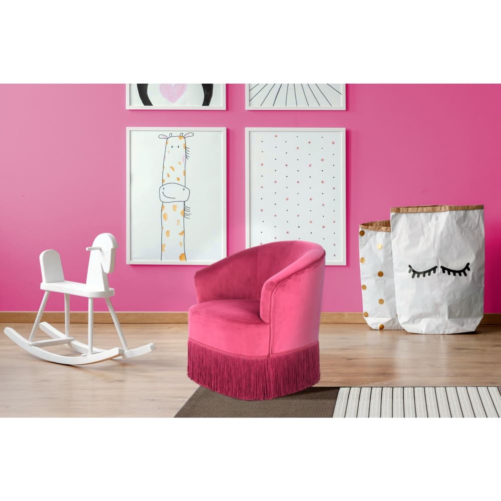 Fauteuil enfant en velours forme carrée Alfred 225