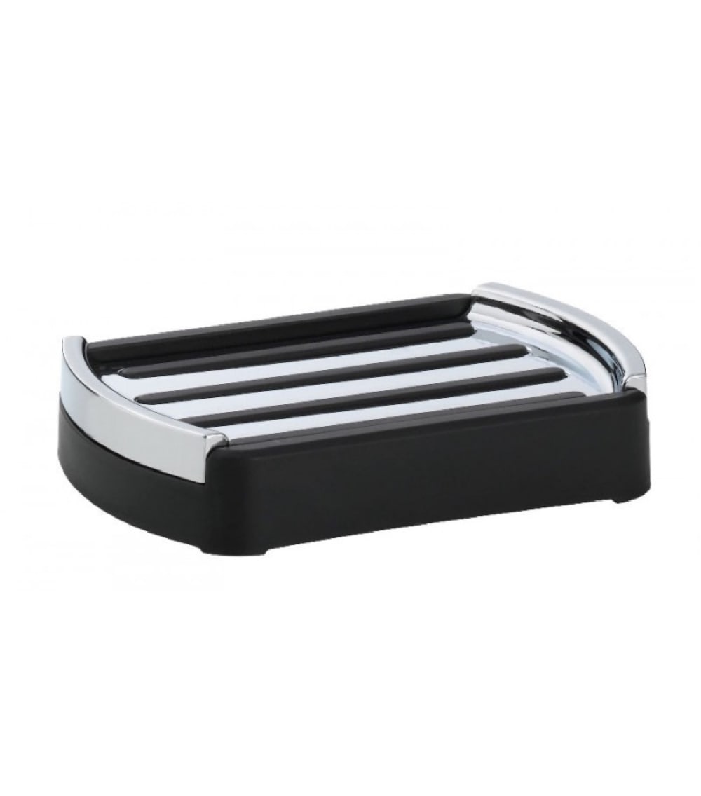 Kela Porte savon rectangulaire noir et argenté - Pvc - Poly Chlorure De Vinyle