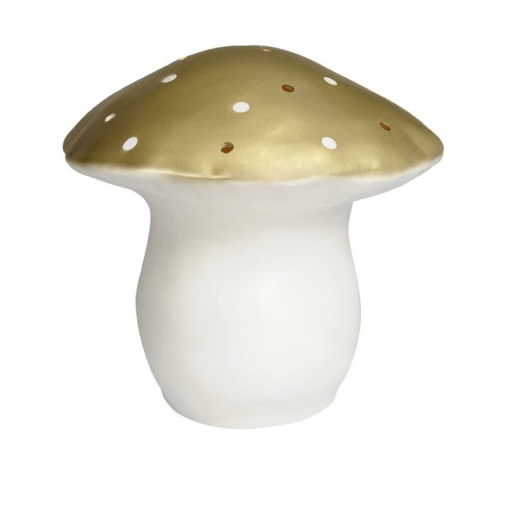 Lámpara de noche led con forma de champiñón dorado