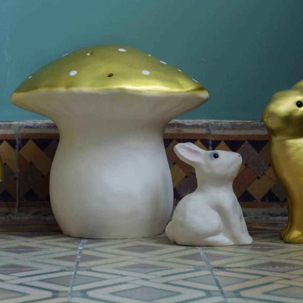 Lámpara de noche led con forma de champiñón dorado - Maisons du Monde