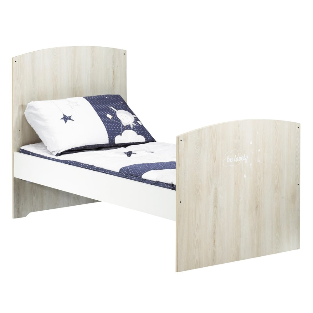 Lit bébé évolutif Little Big Bed Smile hêtre cendré (70 x 140 cm)