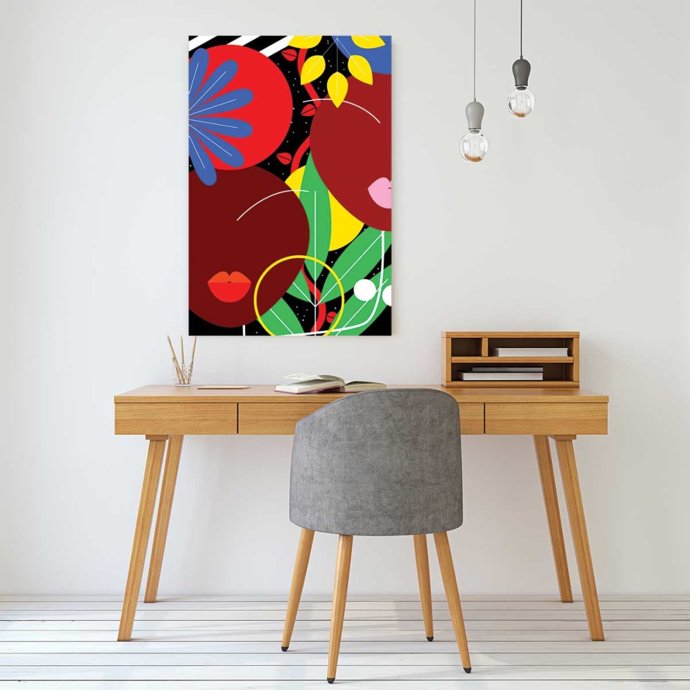 Cuadro de collage de beso francés impresión sobre lienzo 60x90cm - Maisons du Monde