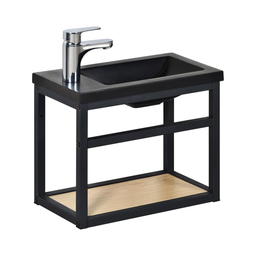 Meuble lave-mains gain de place avec vasque résine 40x32.5cm