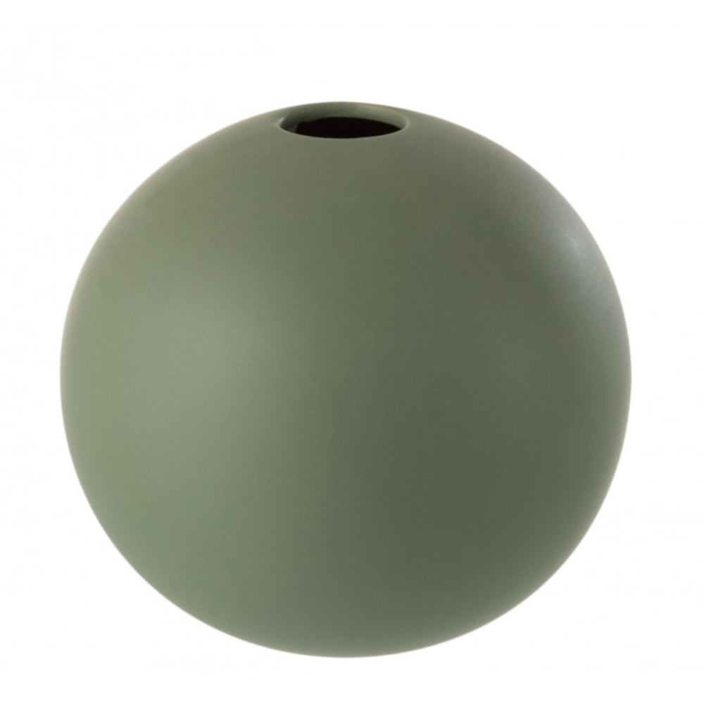 Jarrón bola cerámica verde alt. 17 cm