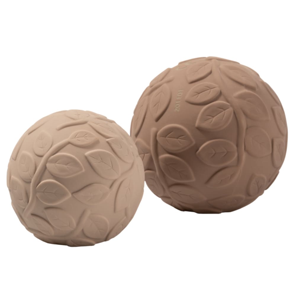 Natruba - Set de 2 balles sensorielles en caoutchouc naturel Beige