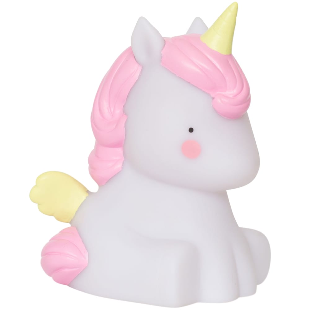 A Little Lovely Company Petite veilleuse licorne (12 cm) style contemporain Rose Pvc - Poly Chlorure De Vinyle - 9x13x10cm