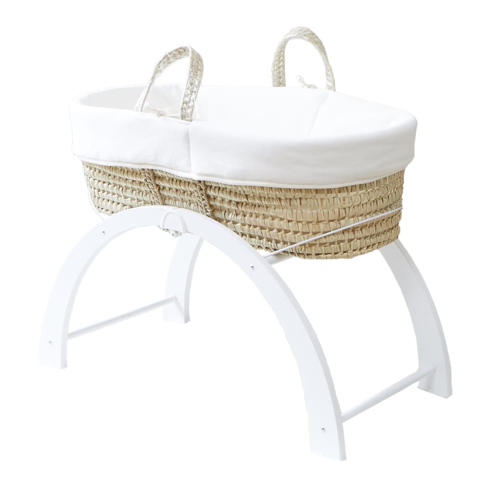 Premiers Moments Babytragekorb mit umdrehbarem Gestell WEISS Öko-Tex Zertifikat STOFF Baby