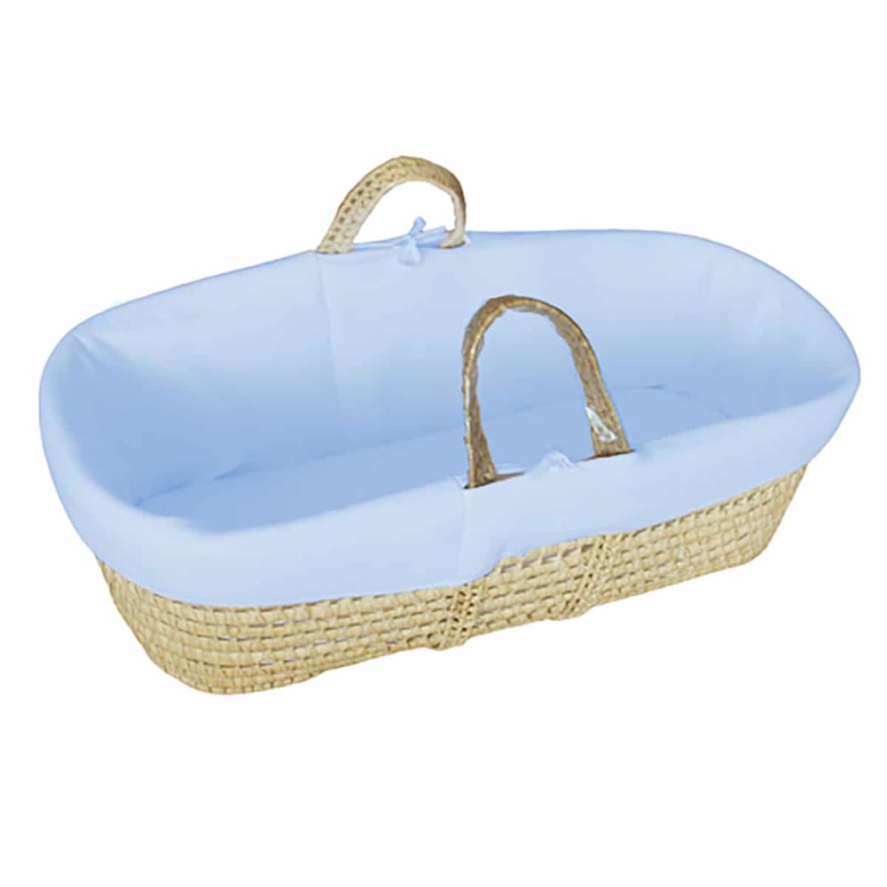 Couffin bébé avec Matelas, Habillage en Velours - Coton Bio - Azur