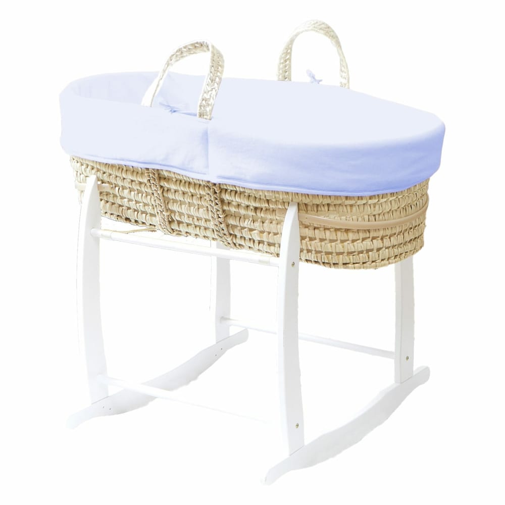 Premiers Moments Babytragekorb mit weißem Gestell BLAU Öko-Tex Zertifikat STOFF Baby