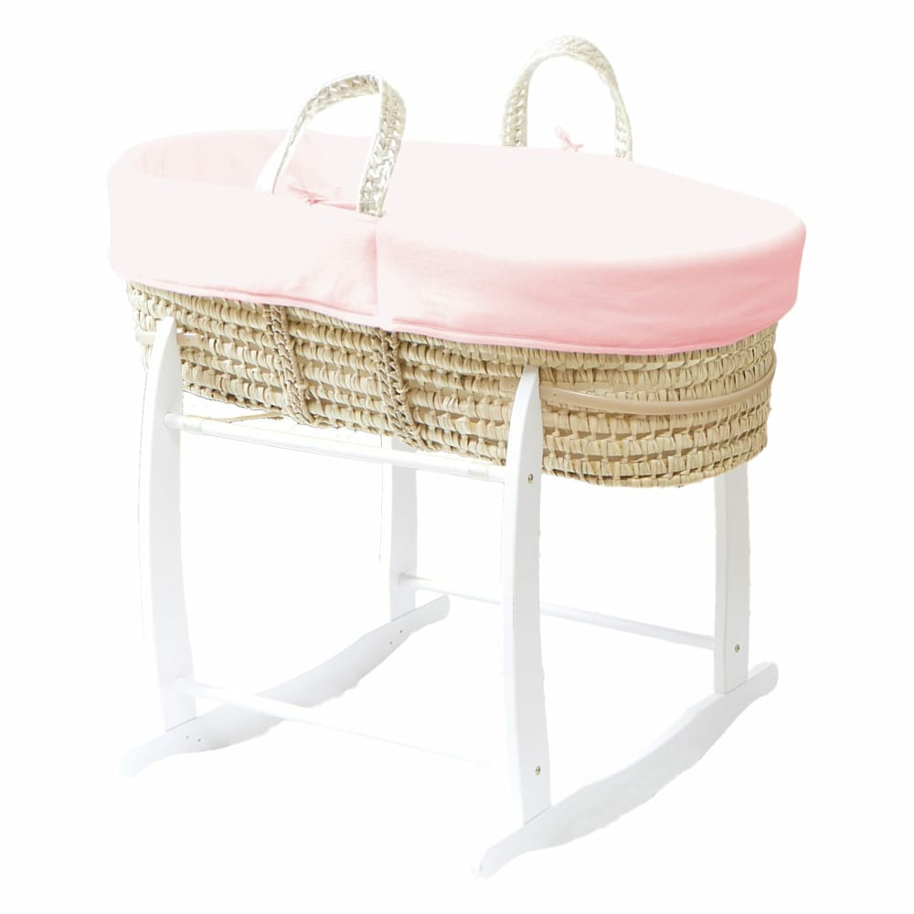 Premiers Moments Babytragekorb mit weißem Gestell ROSA Öko-Tex Zertifikat STOFF Baby