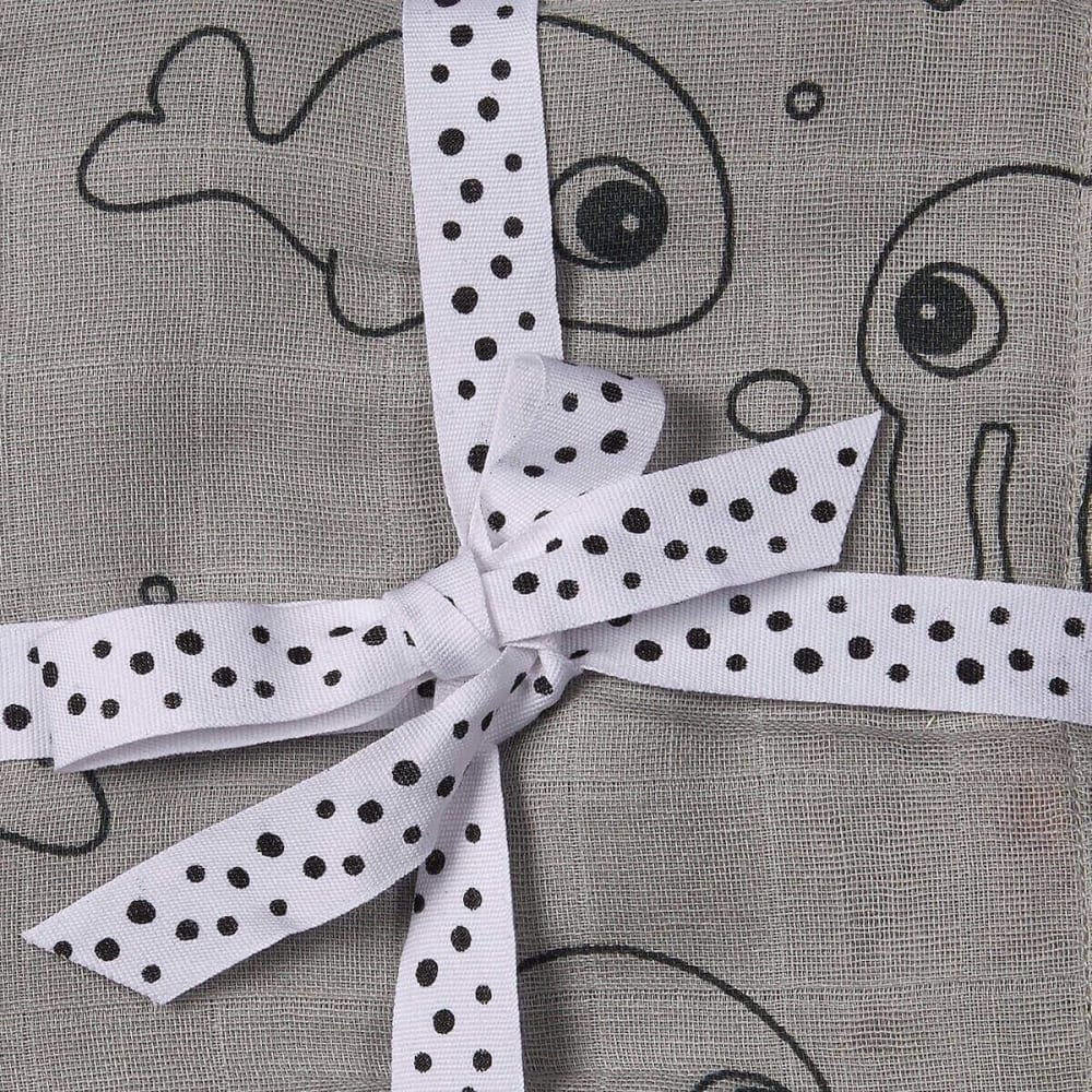 Lot de 2 maxi langes Sea Friends gris (120 x 120 cm) - Maisons du Monde