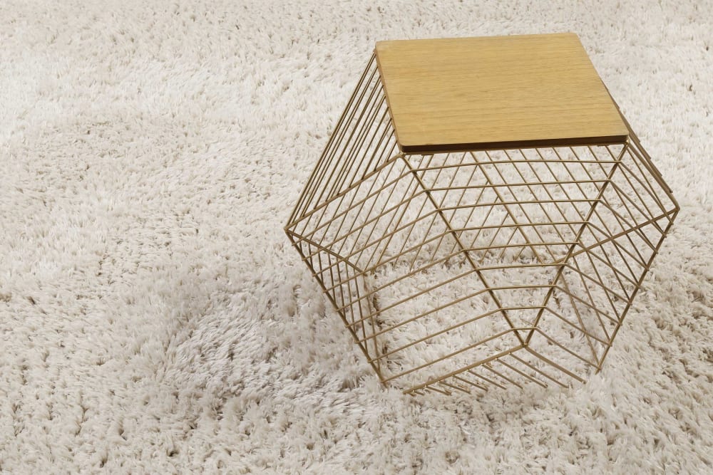 Tapis uni blanc beige 100% de matière recyclée 133x200 — vue 3