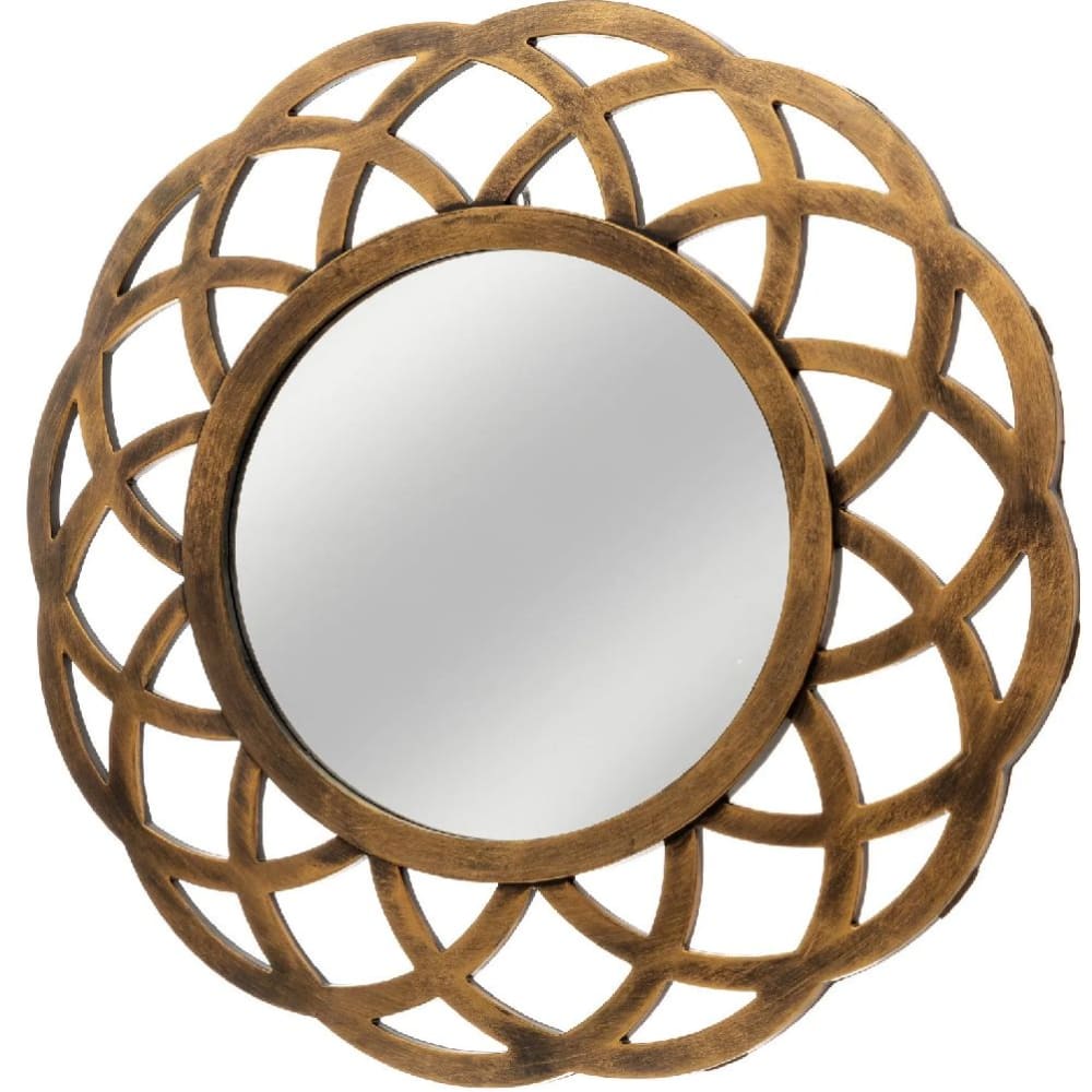 UNIMASA Miroir mural Or Vieilli Polypropylène et verre A suspendre Dim : 39 cm