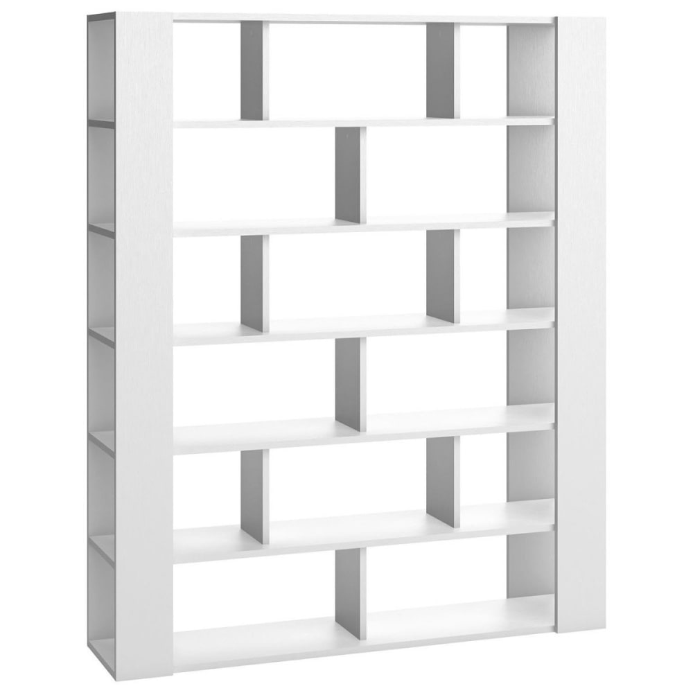 Bibliothèque multi-rangements H206 cm - Blanc