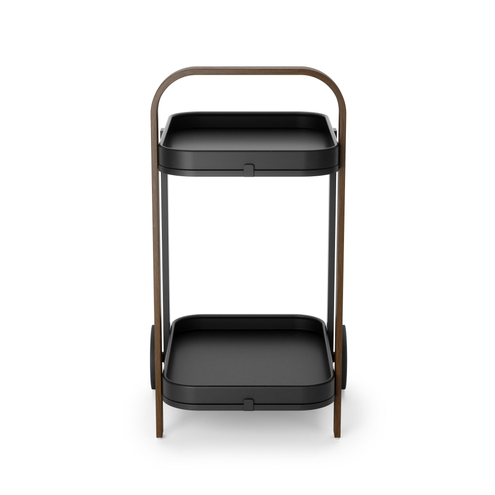 Desserte en métal noir et bois noir