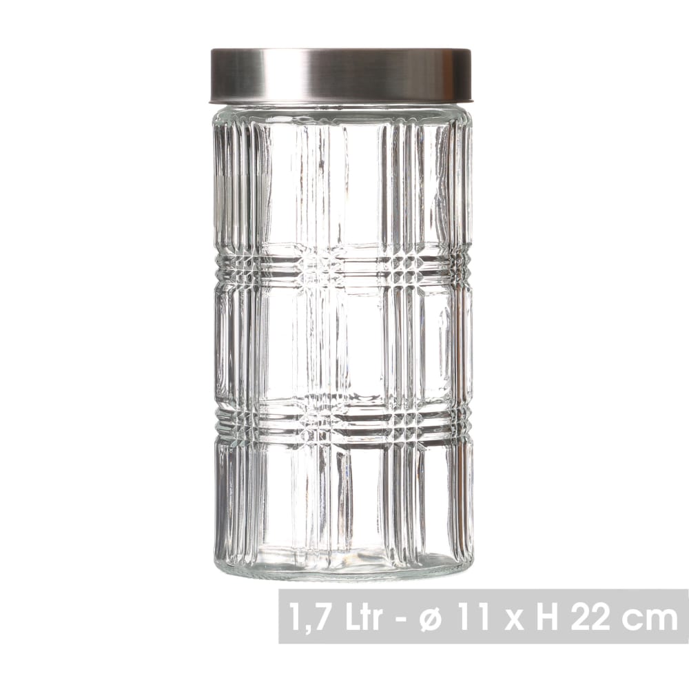 Bocal cuisine hermétique en verre avec couvercle inox 1700ml - Maisons du Monde