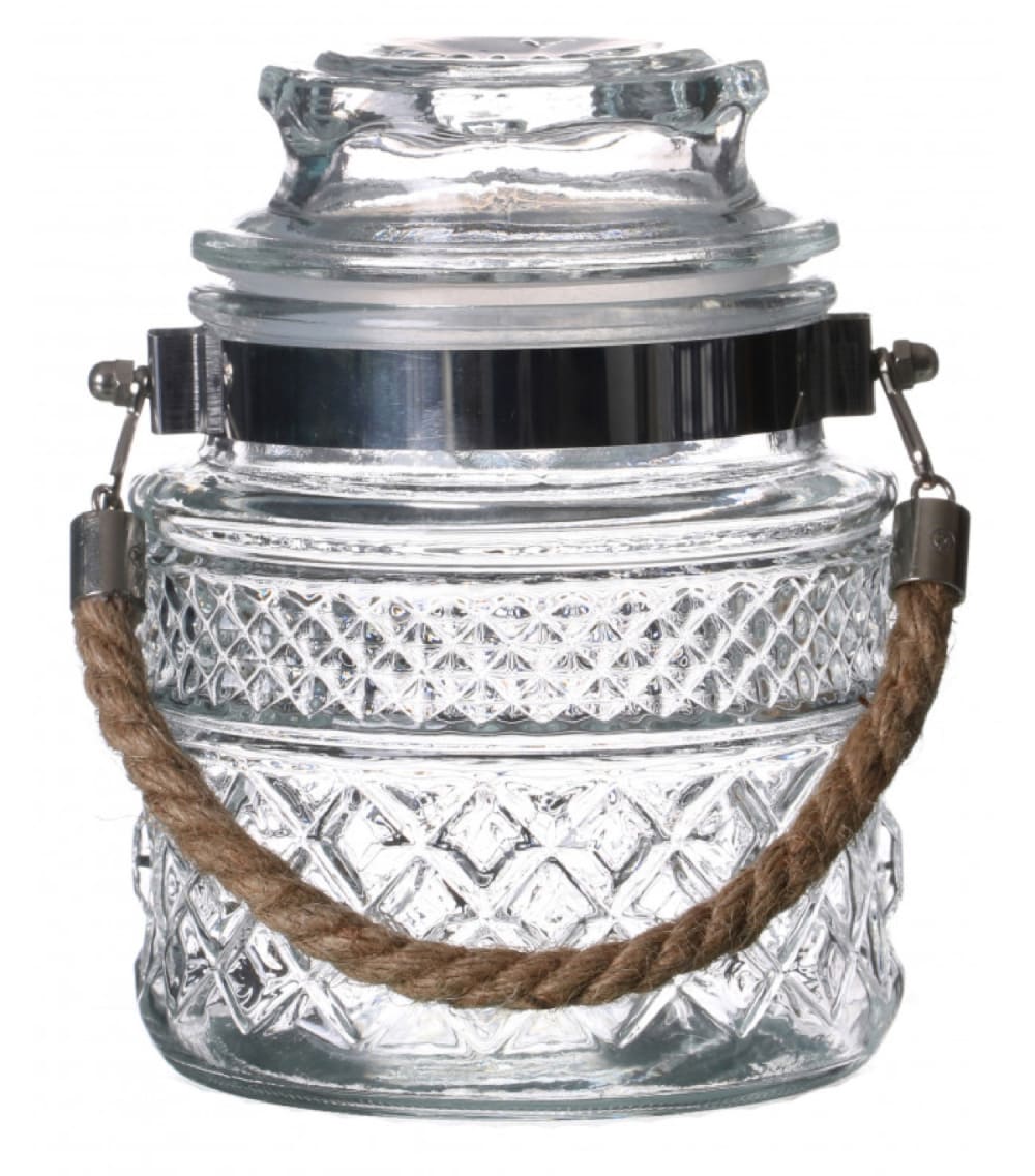 Bocal cuisine hermétique en verre avec anse en jute 1000ml
