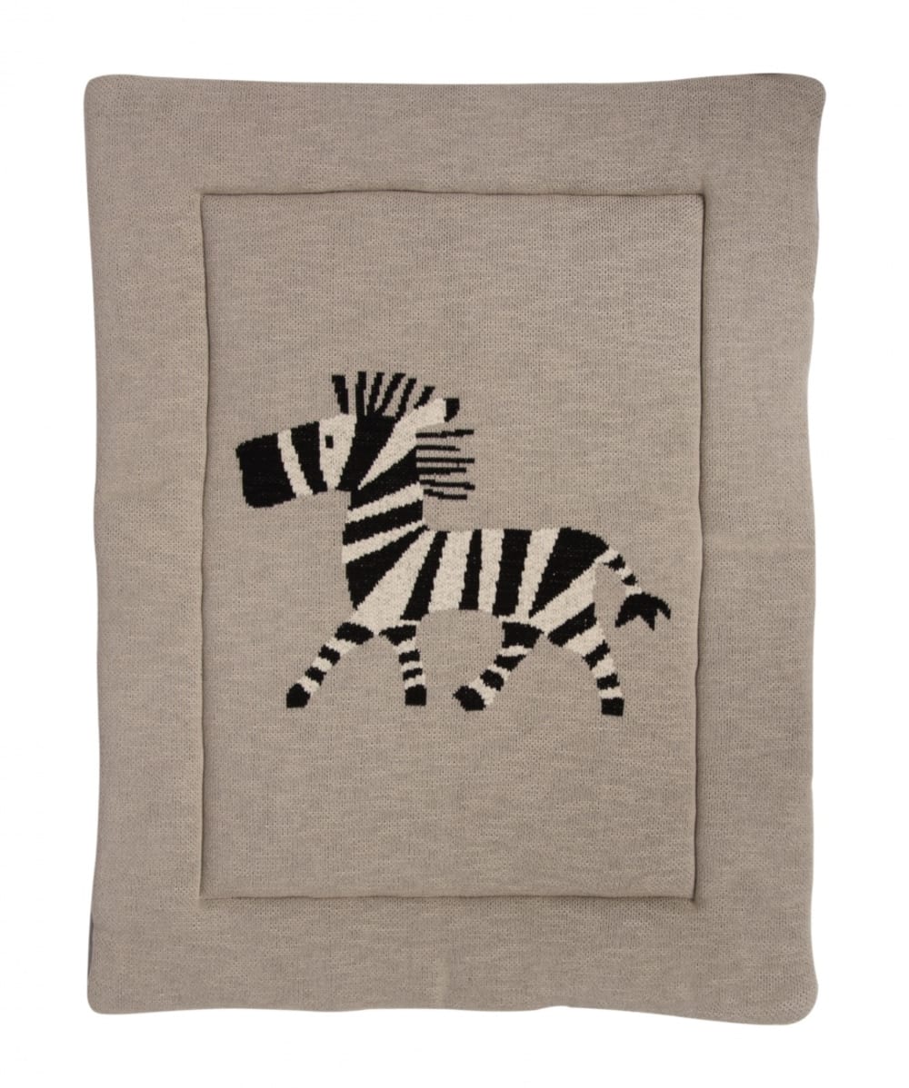 Quax Fond de parc tricot zèbre beige Beige Coton - 93x0x73cm
