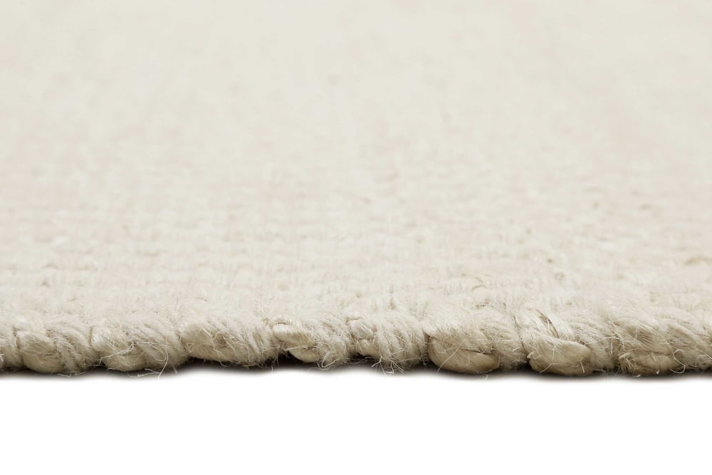 Tapis artisanal fait main laine et jute beige clair 80x150 — vue 4