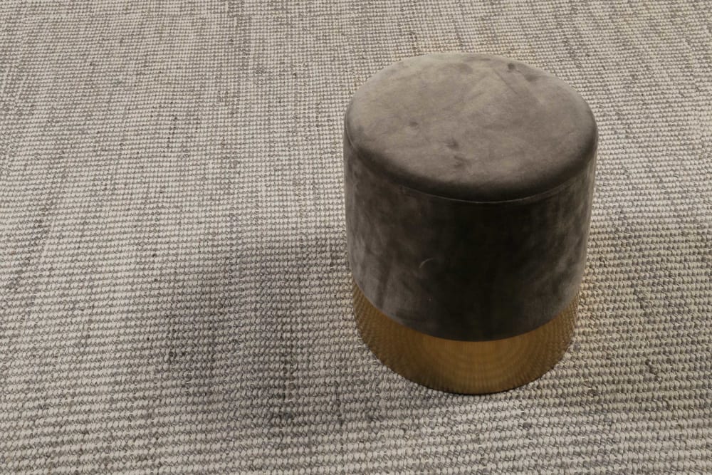 Tapis artisanal fait main laine et jute gris clair 160x230