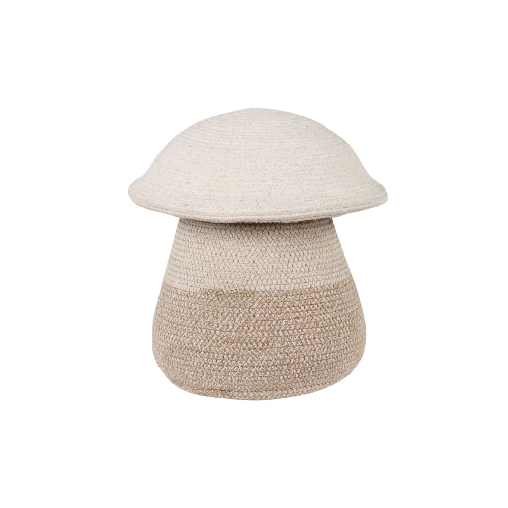 Cesta mushroom algodón beige 33x38