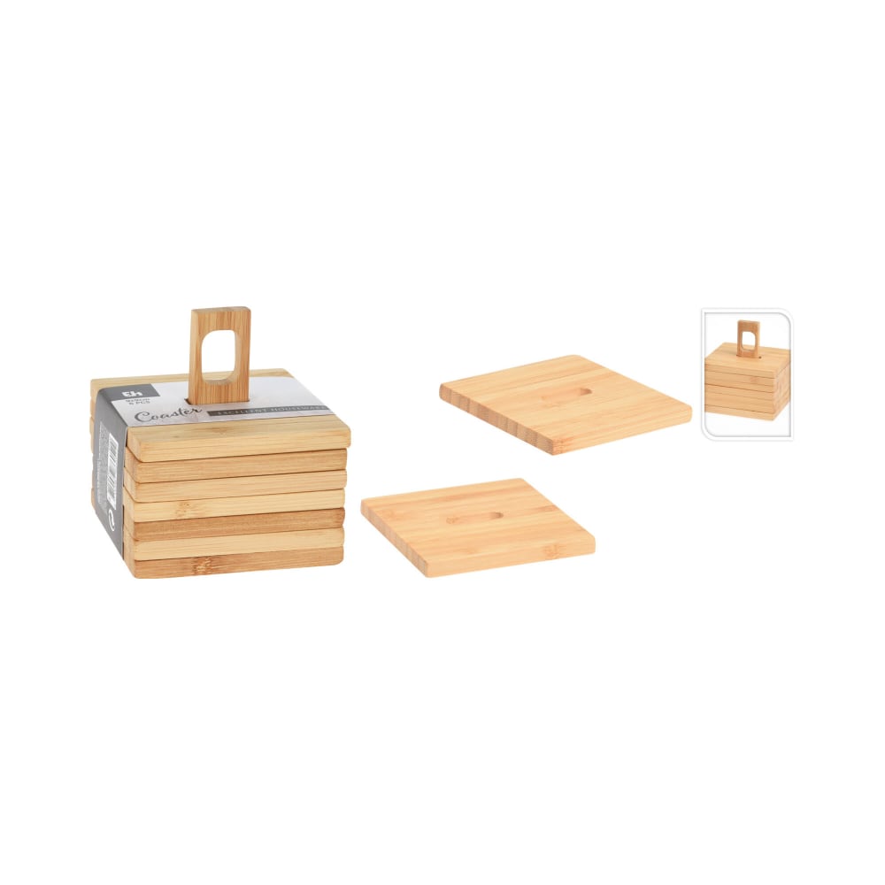 Set de 6 dessous de verres carrés en bambou - Maisons du Monde