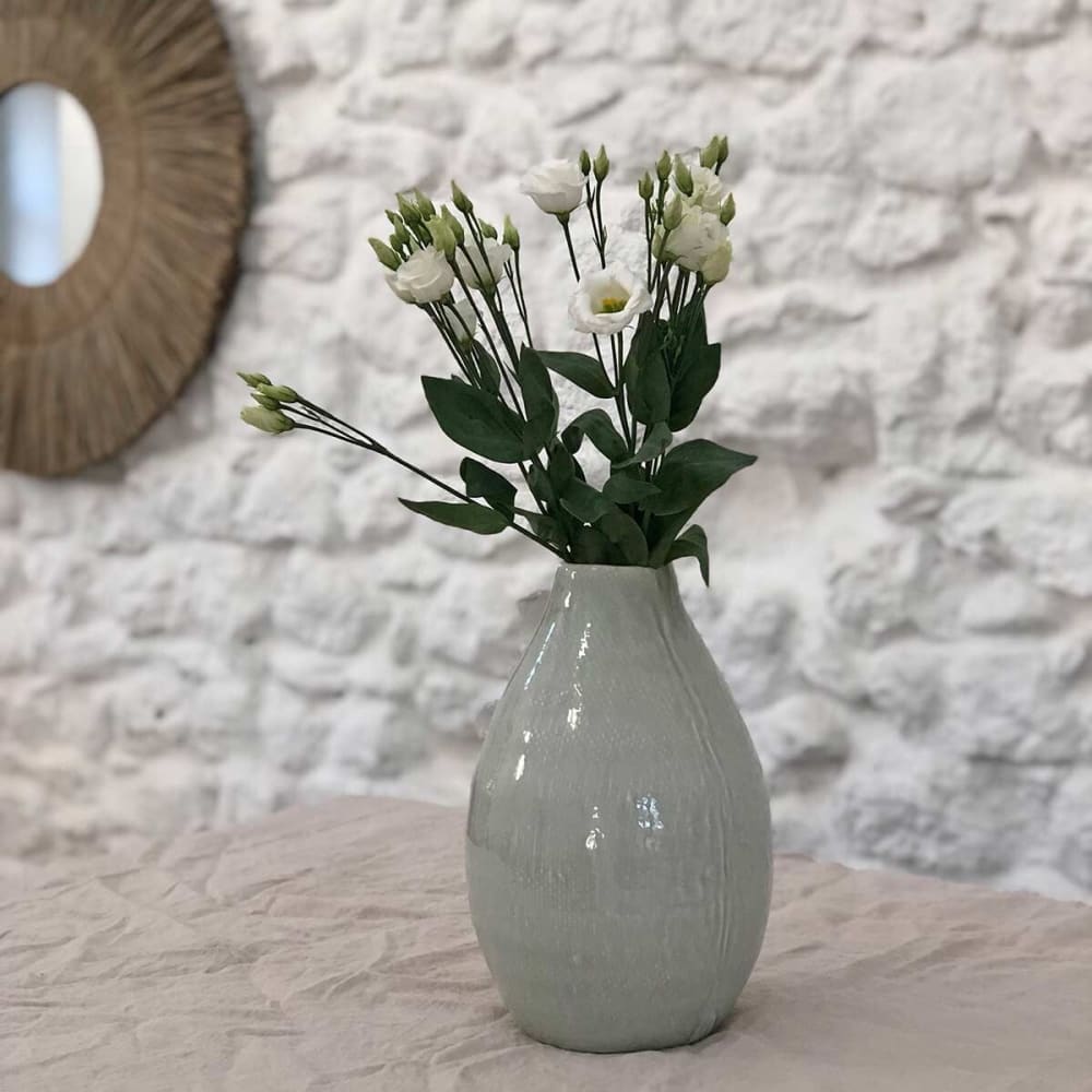 Jarrón de cerámica verde agua craquelada h31 cm - Maisons du Monde