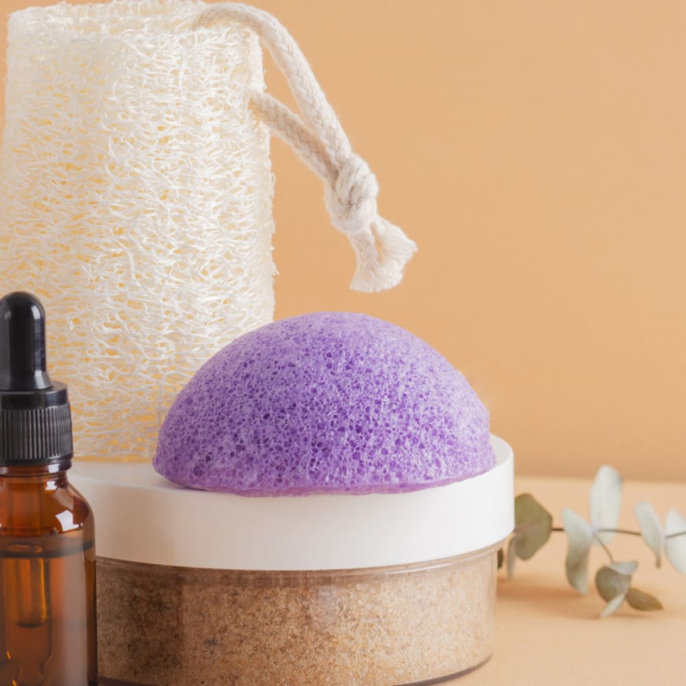 100% natürlicher Konjac-Schwamm mit Lavendel angereichert -