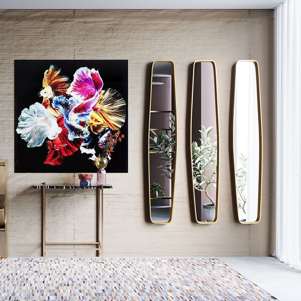 Miroir en aluminium doré 177x32