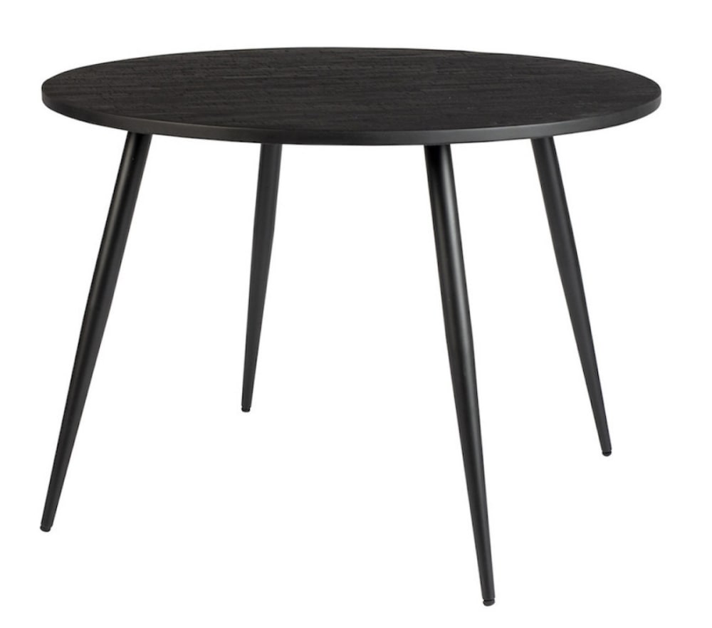 Mathi Design Runder Esstisch aus Holz in Schwarz style classic chic Schwarz Holz