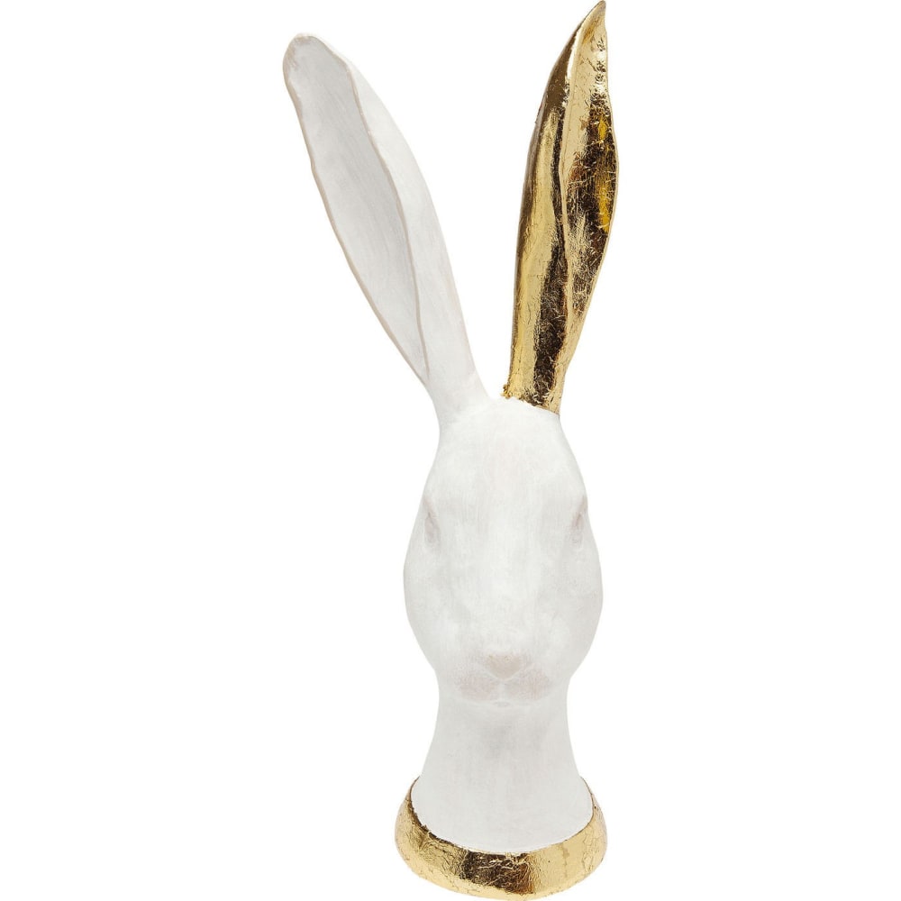 Kare Design Statuette tête de lapin en polyrésine blanche et dorée