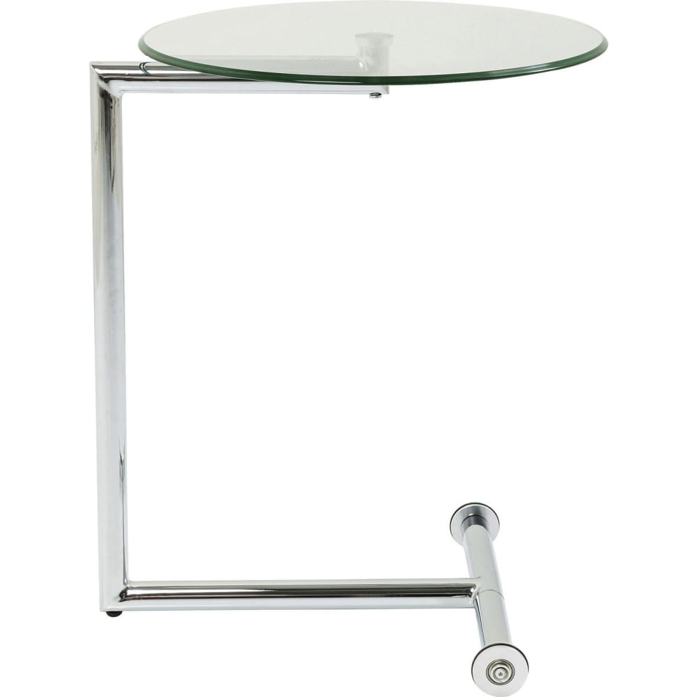 Table d'appoint en verre et acier chromé Table d'appoint en verre et acier chromé