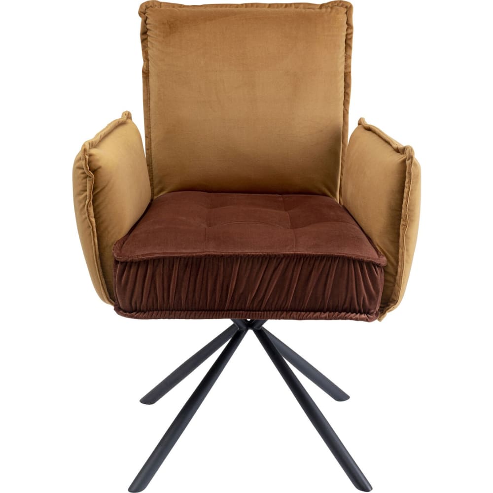 chaise avec accoudoirs - marron acier