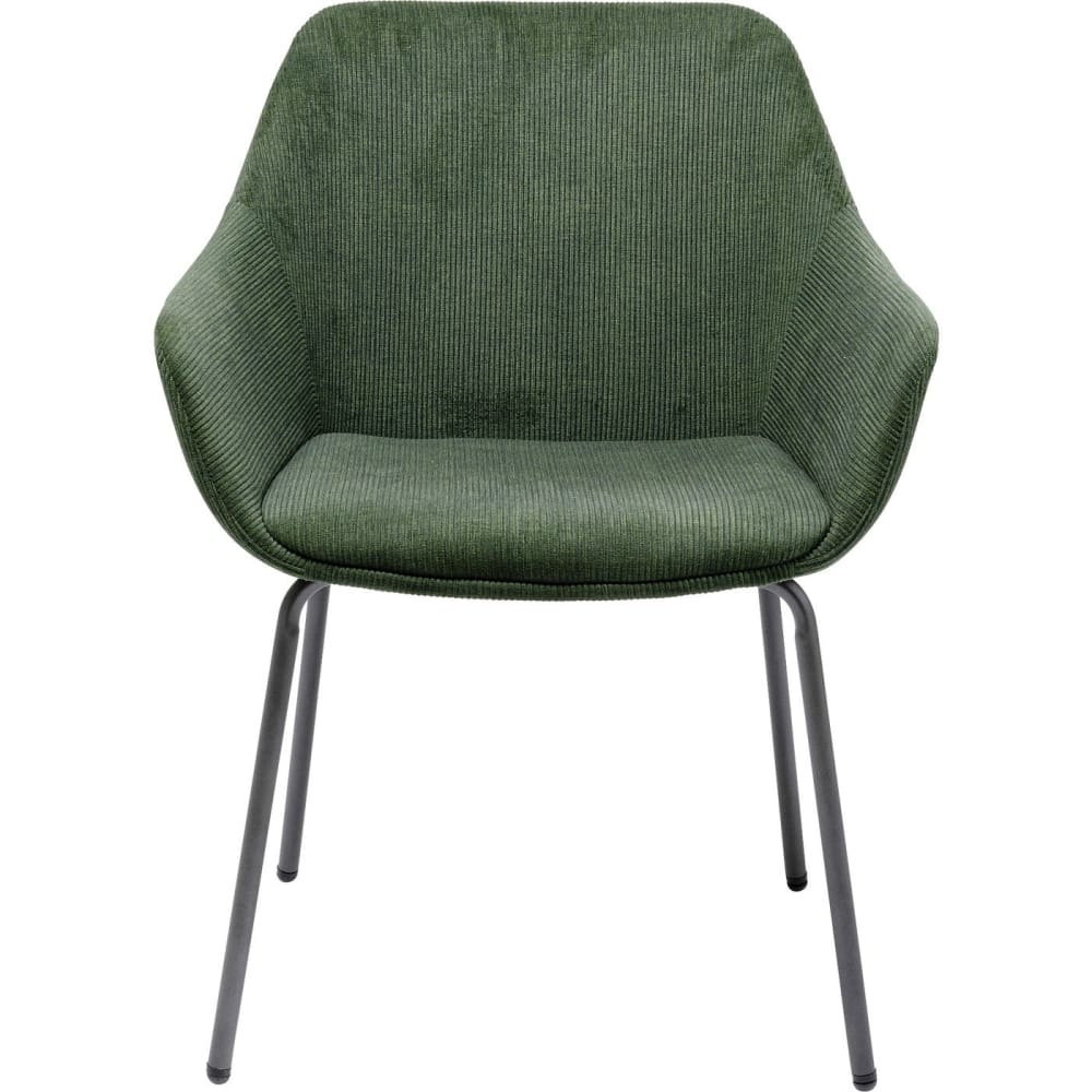 Silla con reposabrazos verde