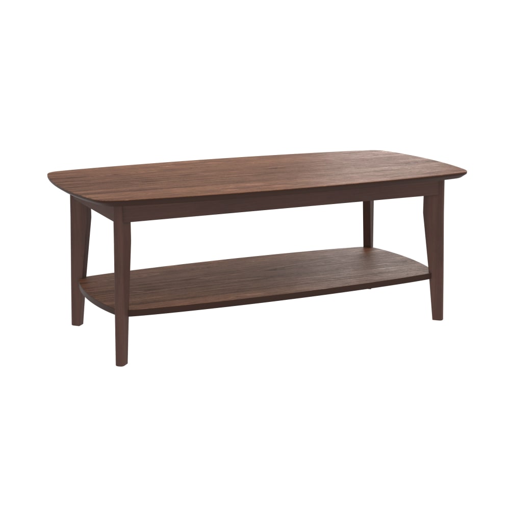Table basse rectangulaire en bois foncé