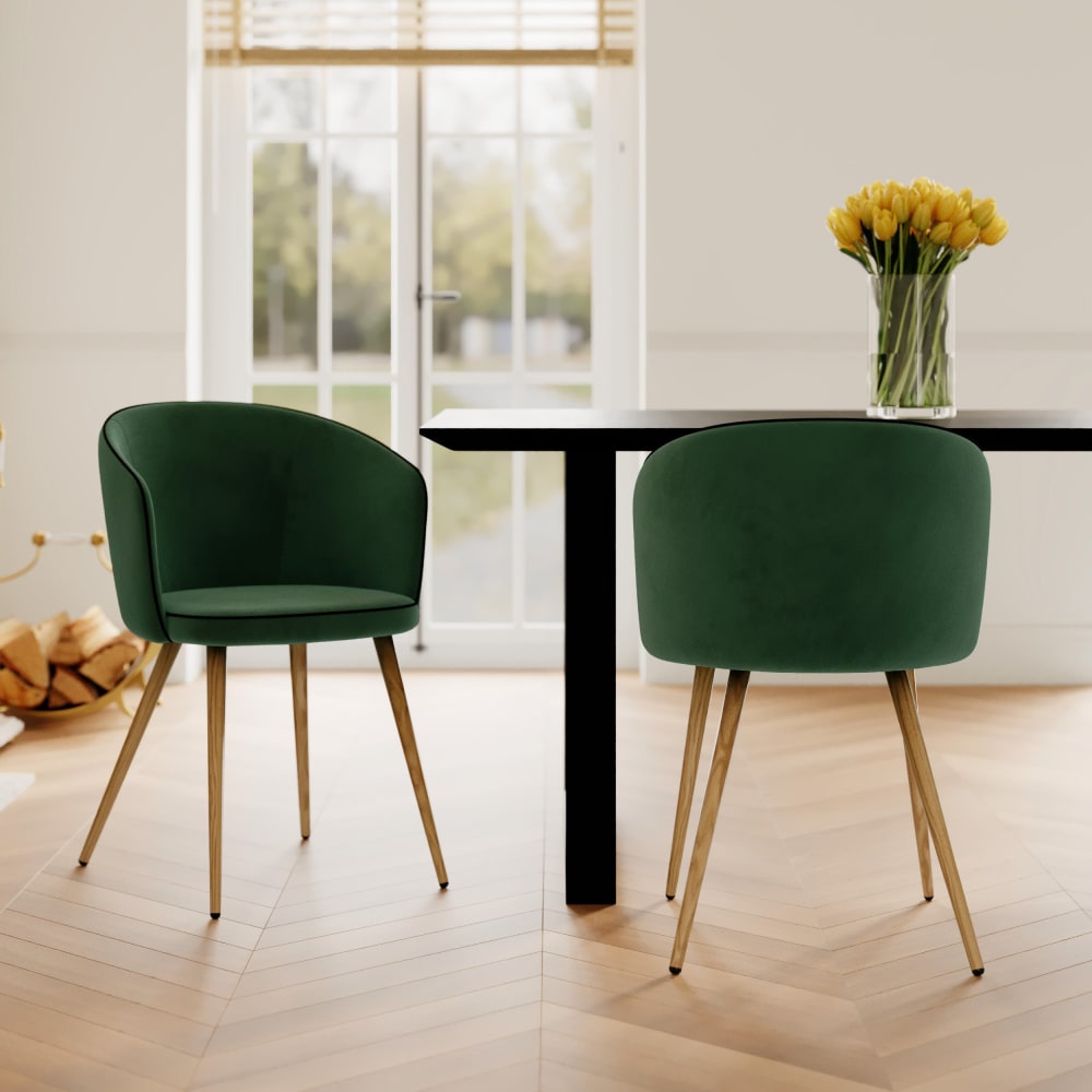 Set di 2 sedie in velluto verde - Maison Pavane