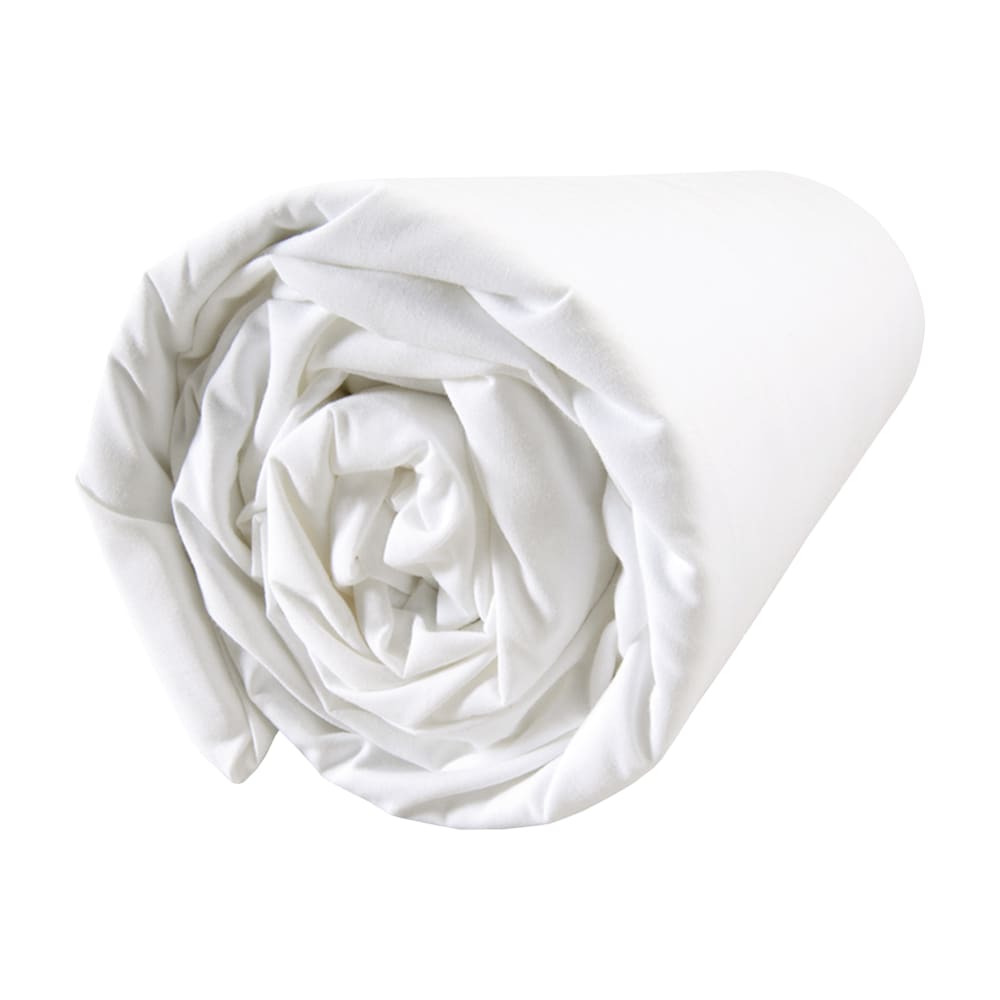 Drap-housse uni en coton blanc — vue 3