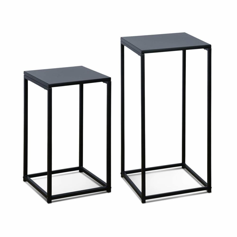 Lot de 2 tables d'appoints gigognes noires - Maisons du Monde
