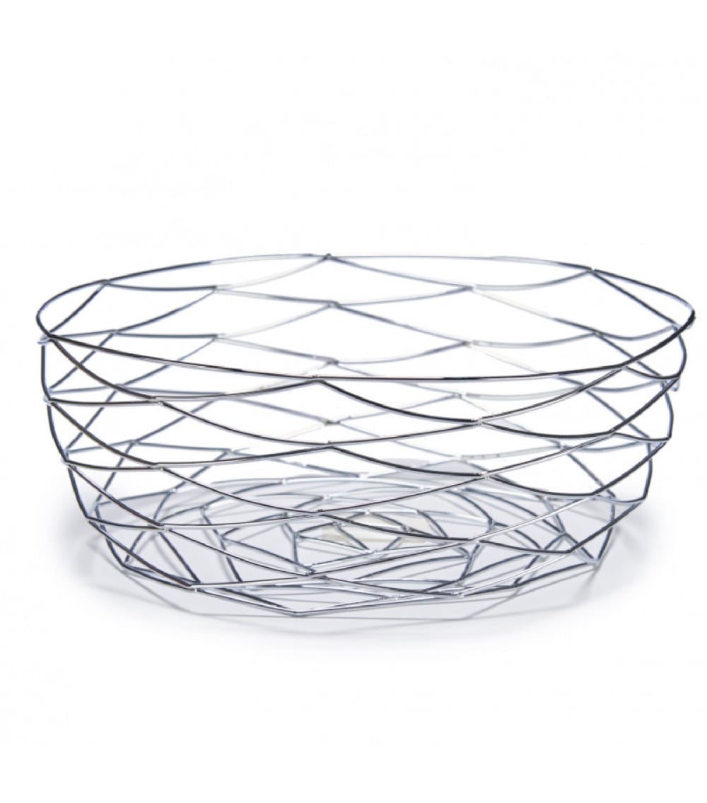 WADIGA Belle corbeille à fruits en métal argenté. Dimensions: diamètre 27cm x Hauteur 11cm Couleur: Argenté Matière: Inox