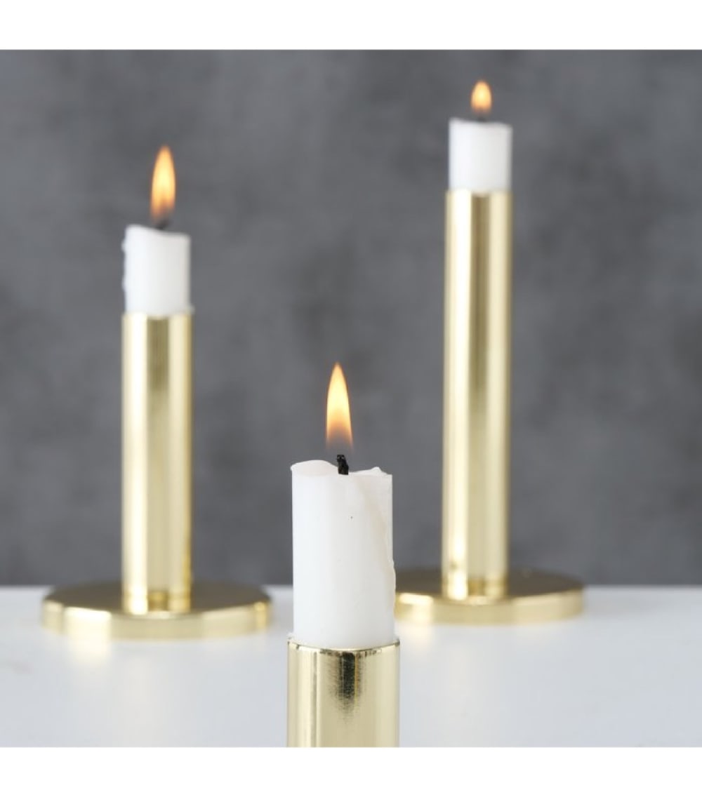 Set de 3 chandeliers de table en métal doré - Maisons du Monde