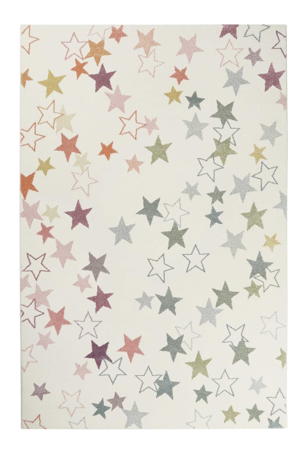Alfombra para los niños, diseño cielo estrellado blanco pastel 133x200