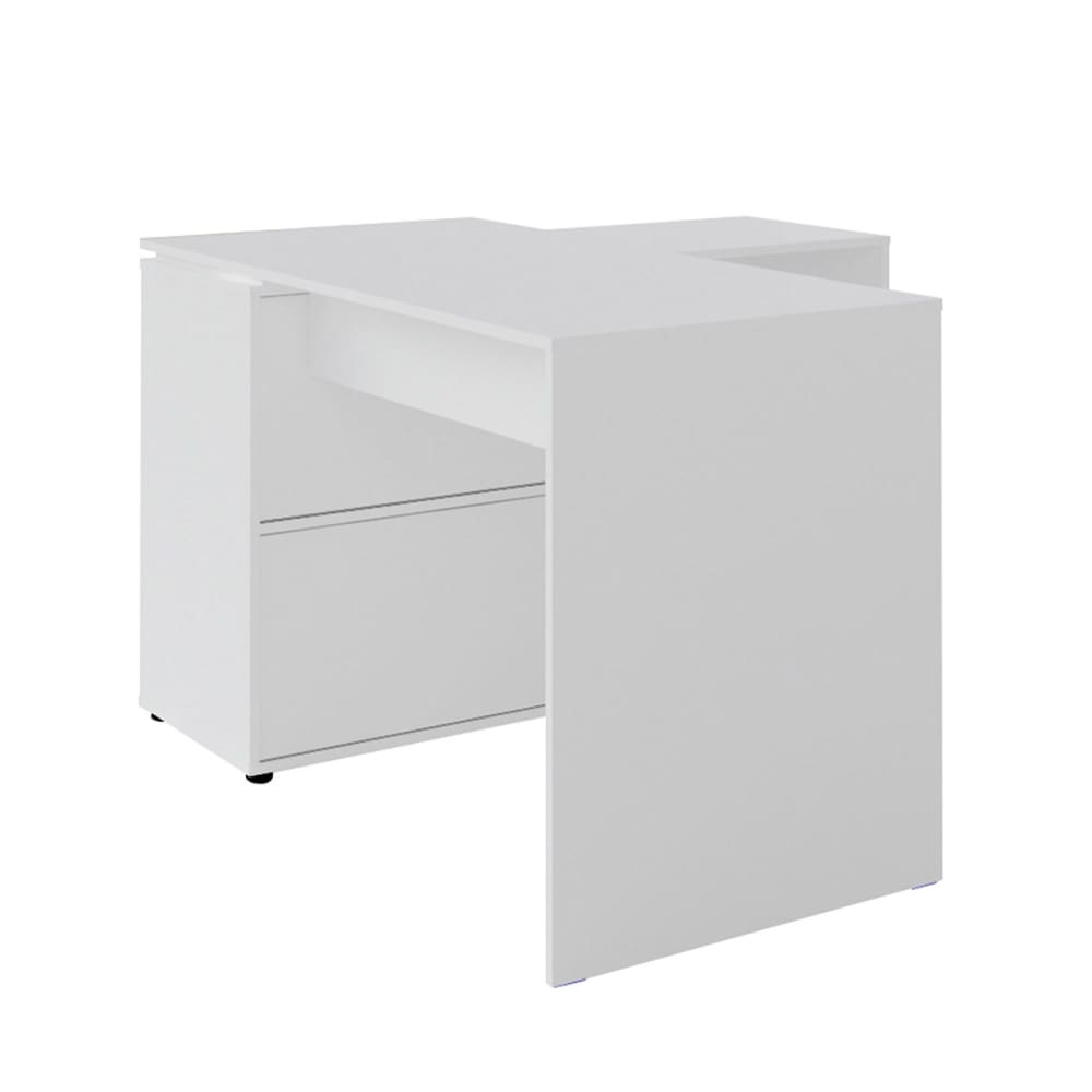 Bureau d'angle effet bois blanc