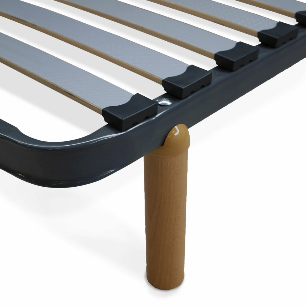 Sommier avec pieds metal gris 90x200 cm - Maisons du Monde